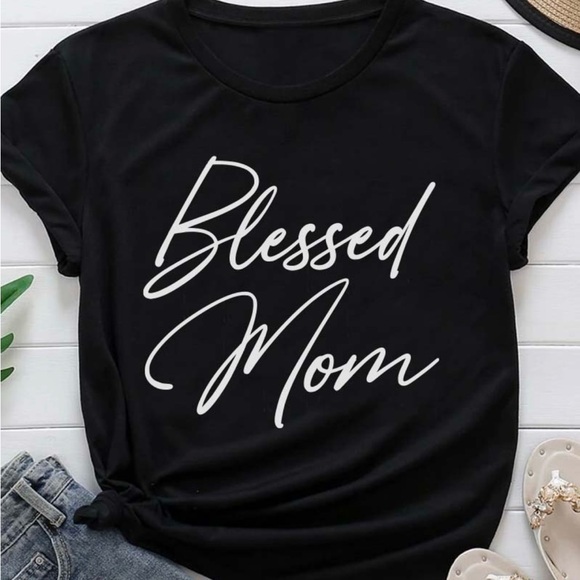#63 Black 'Blessed Mom' T-Shirt - Picture 2 of 3